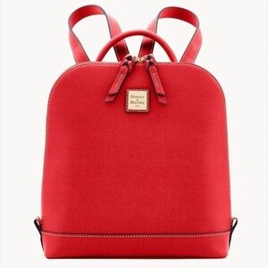 DOONEY & BOURKE LEATHER ZIP POD BACKPACK RED